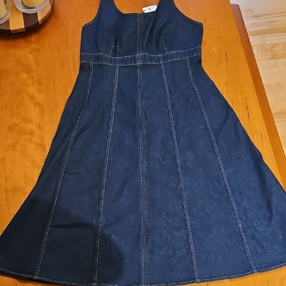 Banana Republic Structured Dark Blue Denim Midi Dress - Picture 2 of 4